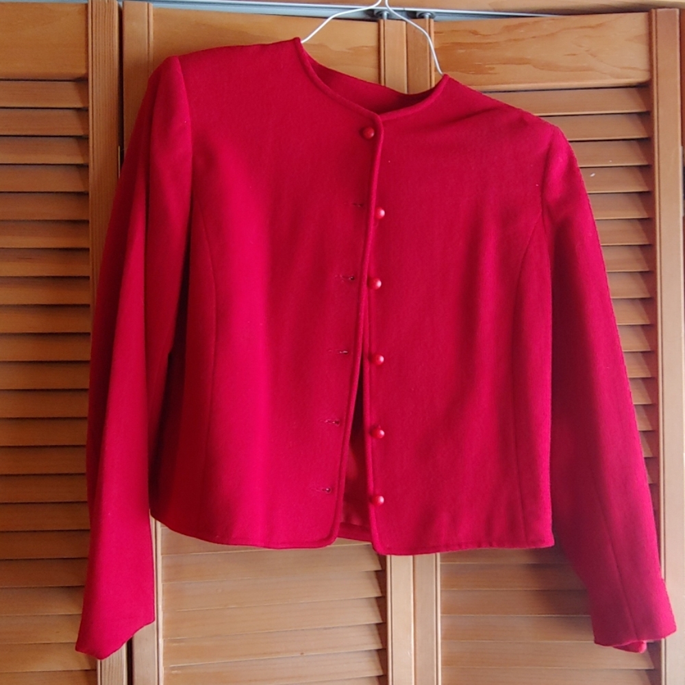 Boston Proper Warm, Red, Button Up Jacket